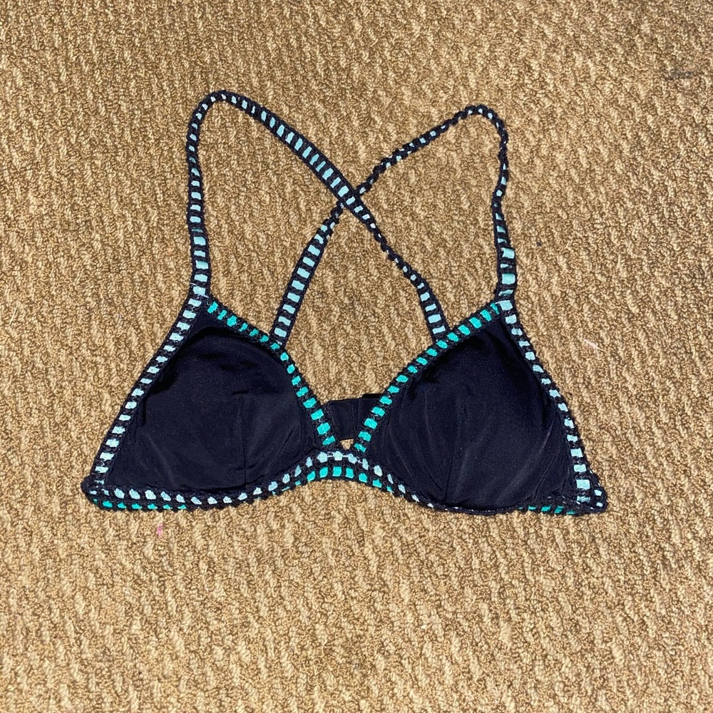 Victoria secret black and green bikini top